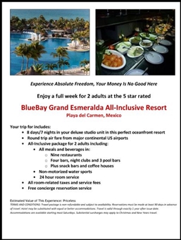 Bluebay Grand Esmeralda Resort Experience In Playa del Carmen (Presented by Taste of the NFL)